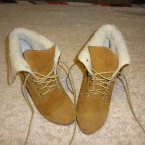 Naughty Monkey Suede Ankle Booties Wedges